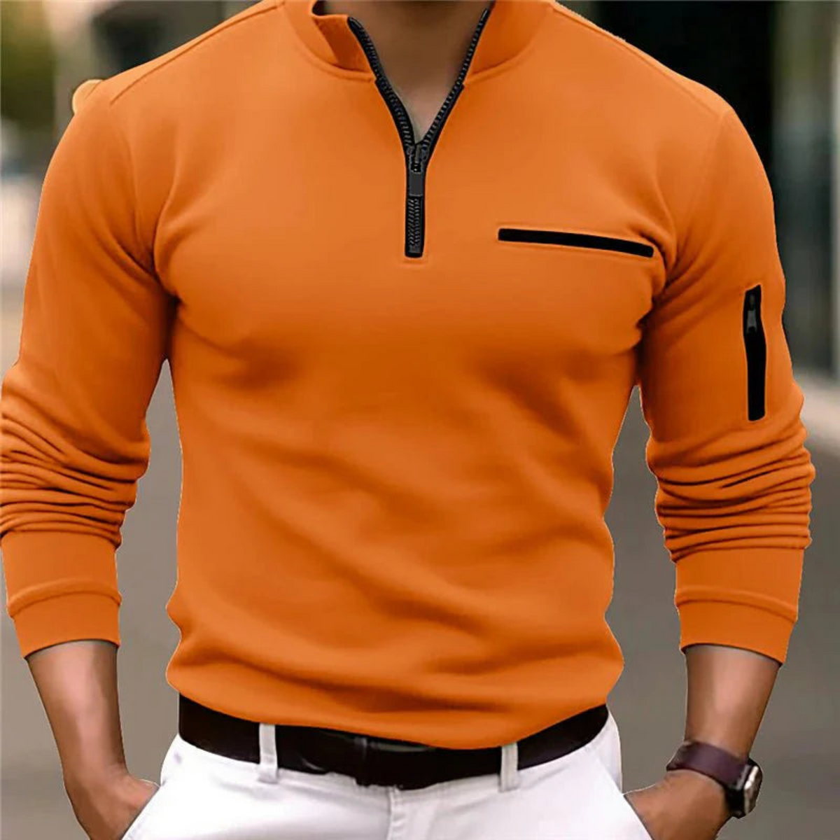 Herre Genser Half Zip Moderne Stil 2