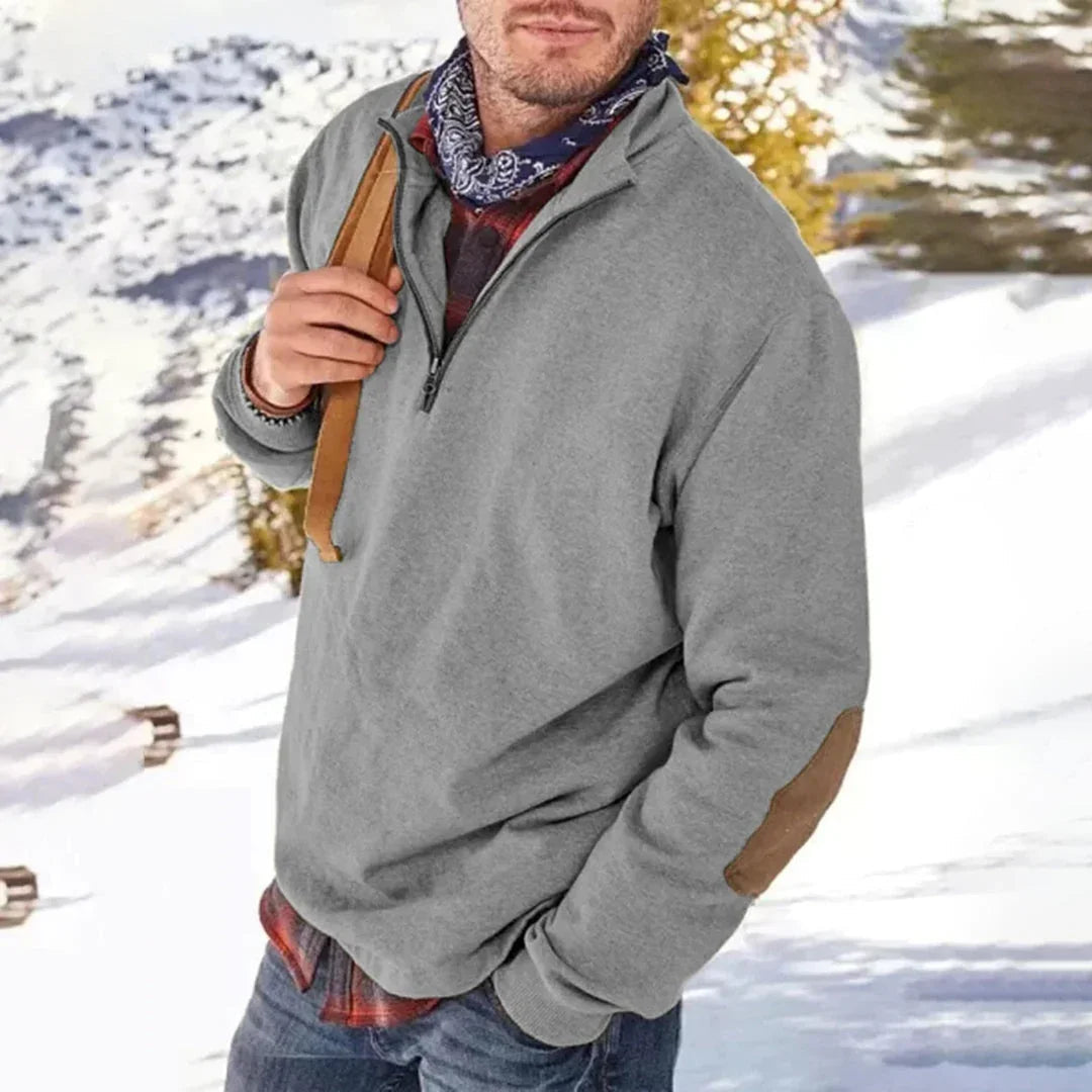 Herre Genser Halv Zip med Unike Albuelapper 3