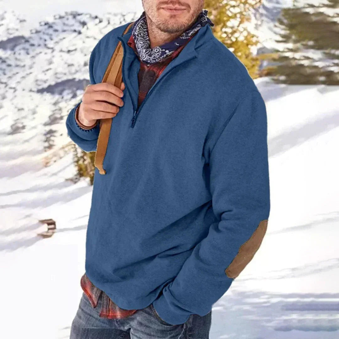 Herre Genser Halv Zip med Unike Albuelapper 4