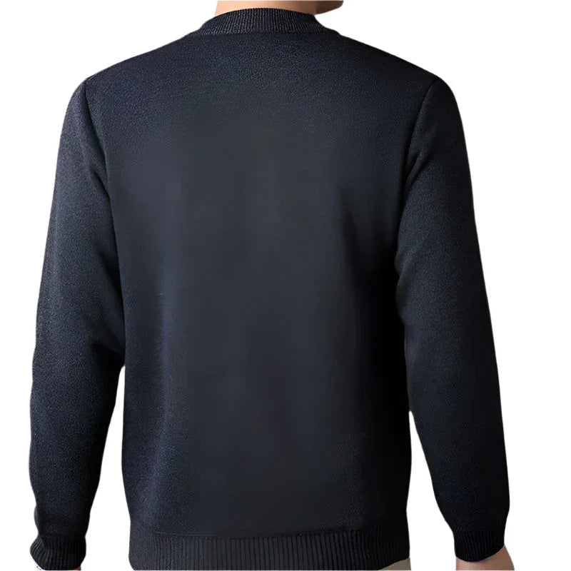 Herre Genser Kabelstrikket Rund Hals Klassisk Stil 5
