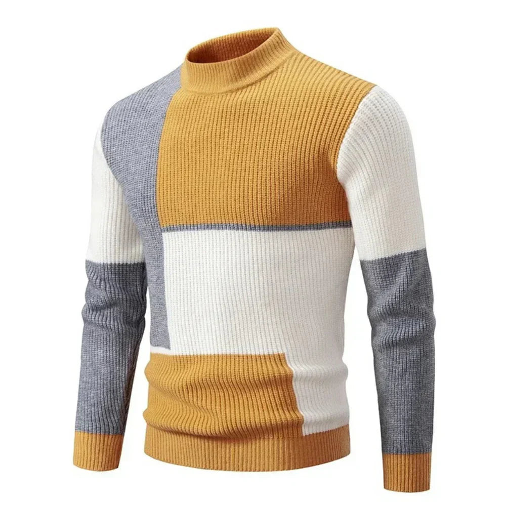 Herre Genser med Fargeblokkdesign 0