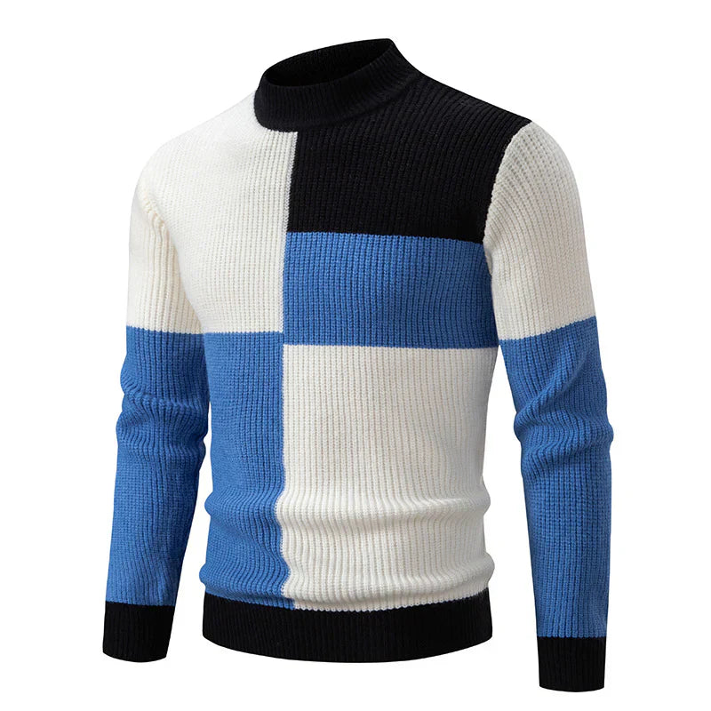 Herre Genser med Fargeblokkdesign 1