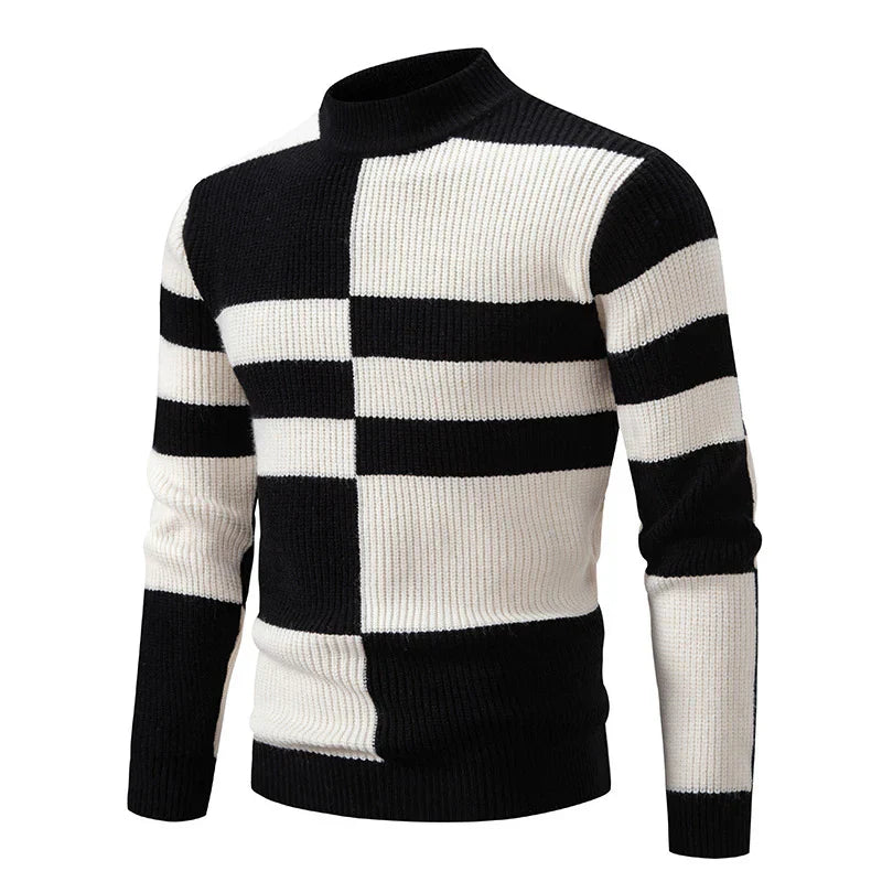 Herre Genser med Fargeblokkdesign 4