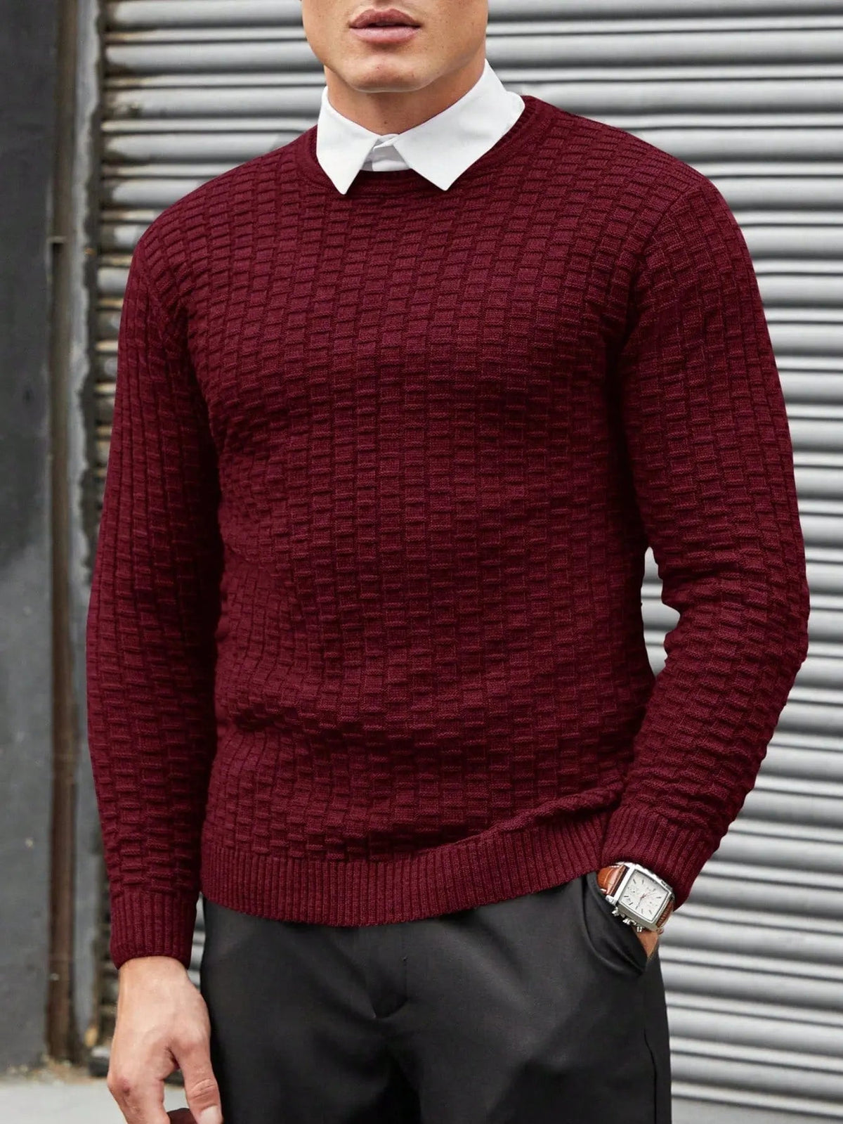Herre Genser med Jacquarddesign 6