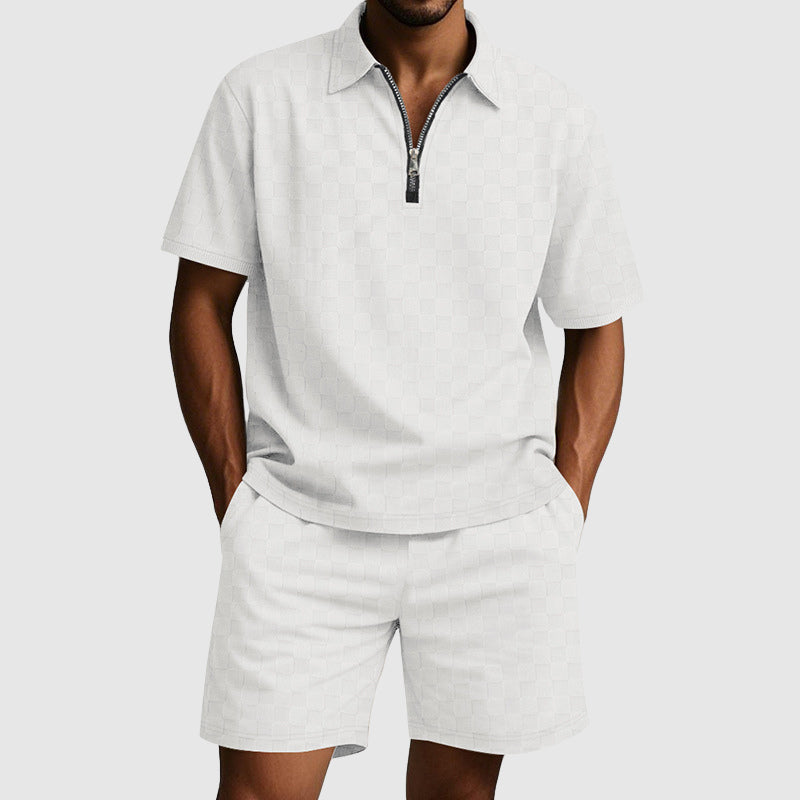 Herre Geometrisk Mønster Polo Set 5