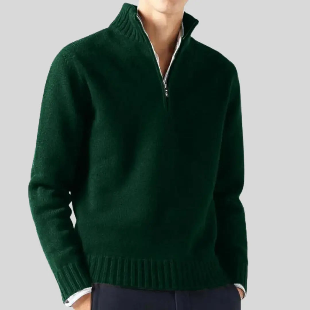 Herre Halvtjeneste Genser Med Stilig Design 10