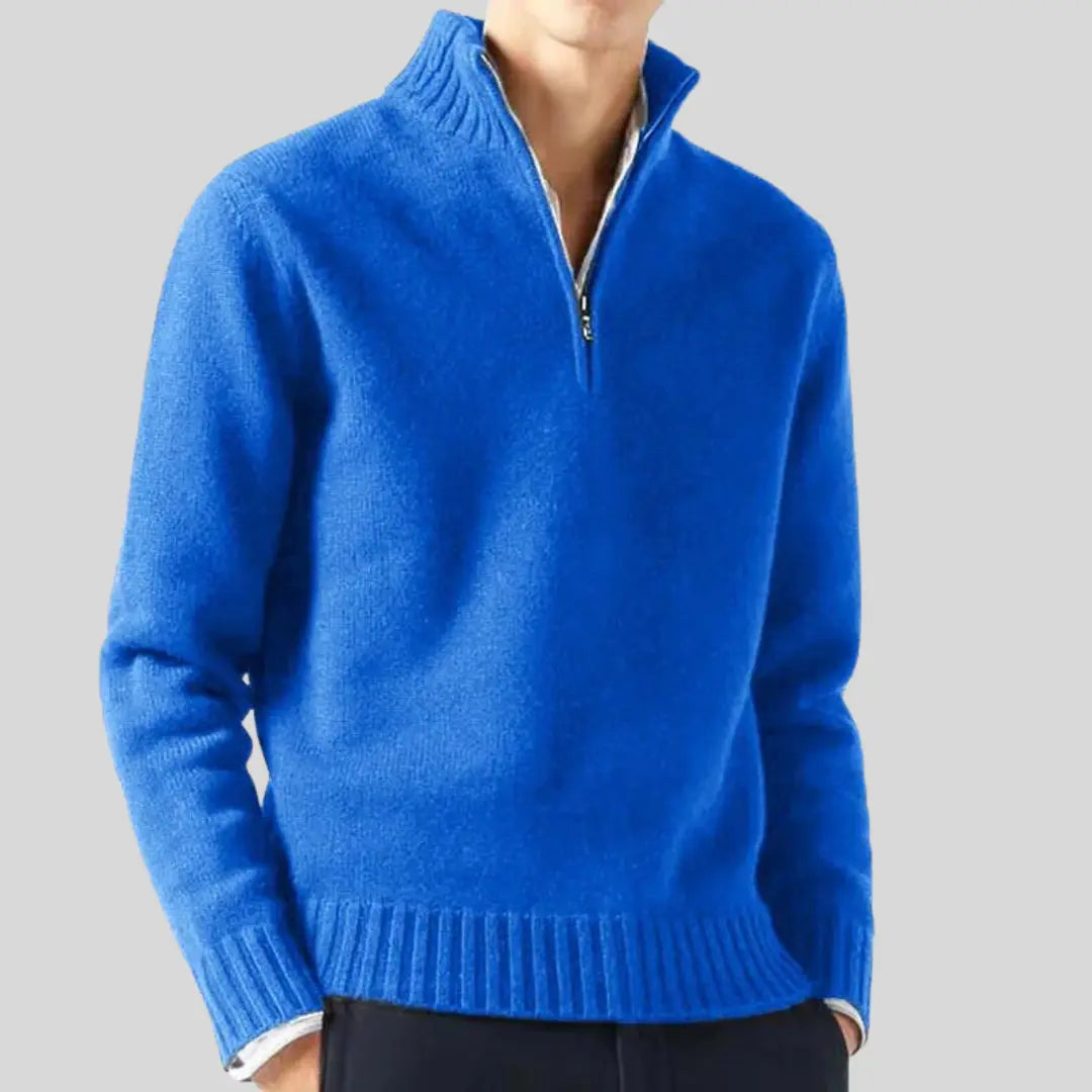 Herre Halvtjeneste Genser Med Stilig Design 6
