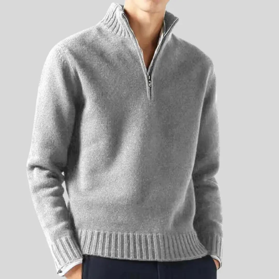 Herre Halvtjeneste Genser Med Stilig Design 7