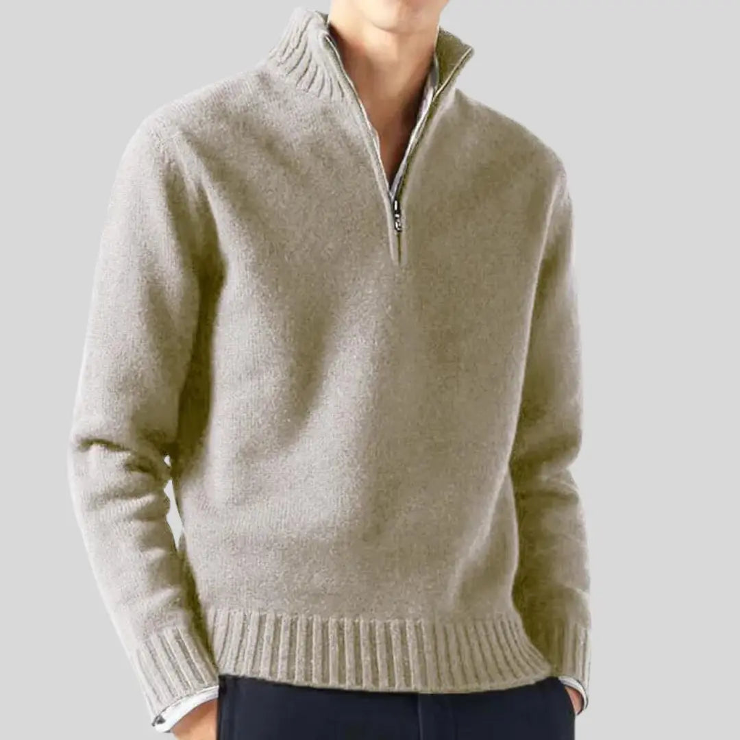 Herre Halvtjeneste Genser Med Stilig Design 9