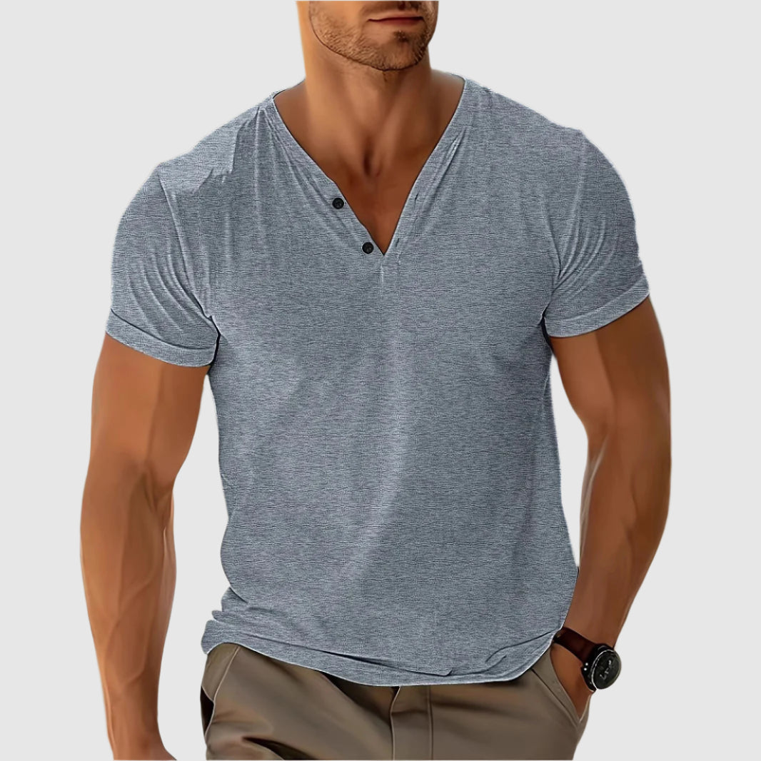 Herre Henley-skjorte med klassisk design 1
