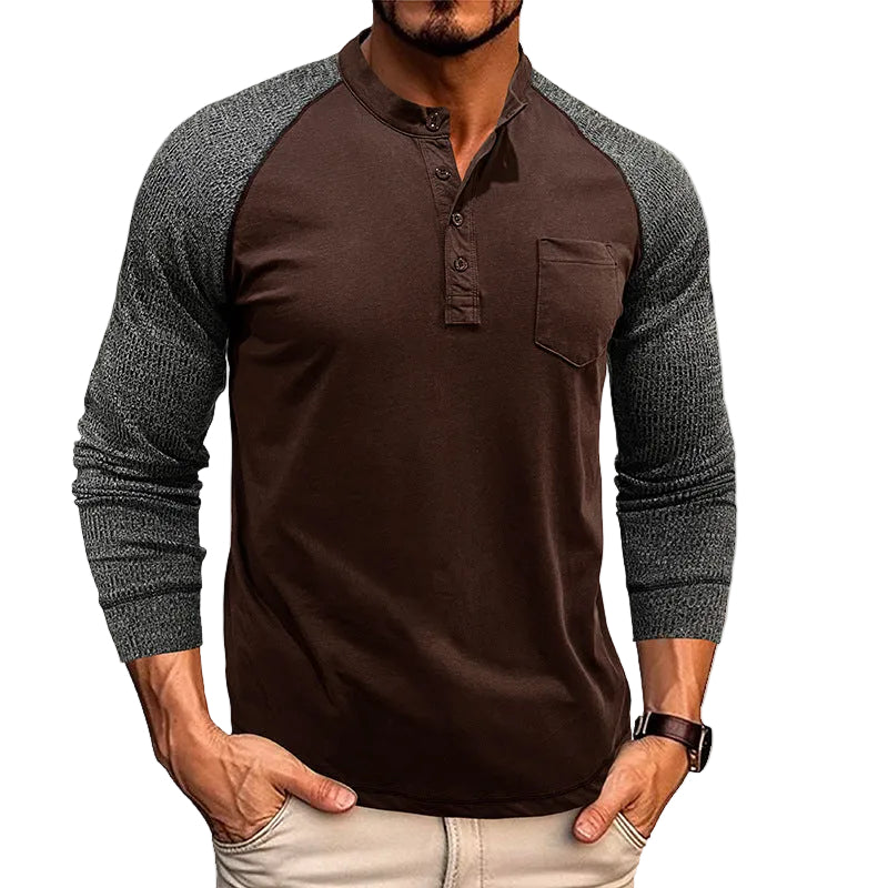 Herre Henley-skjorte med to toner 0