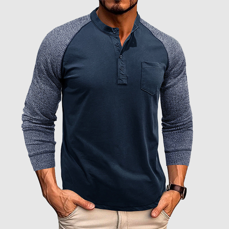 Herre Henley-skjorte med to toner 1