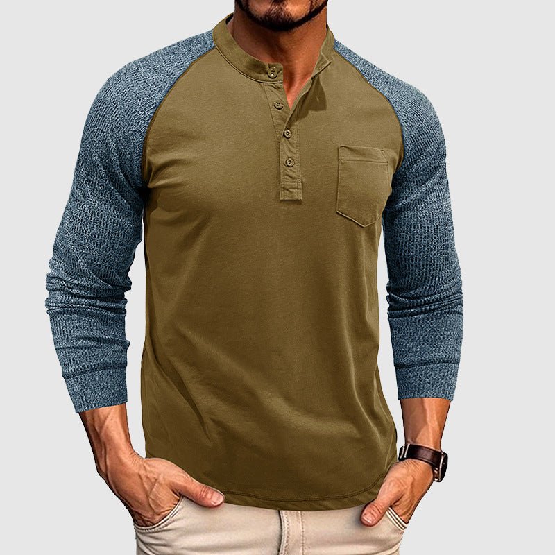 Herre Henley-skjorte med to toner 4