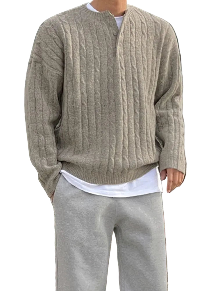 Herre Henley Pullover Stilig Design 0