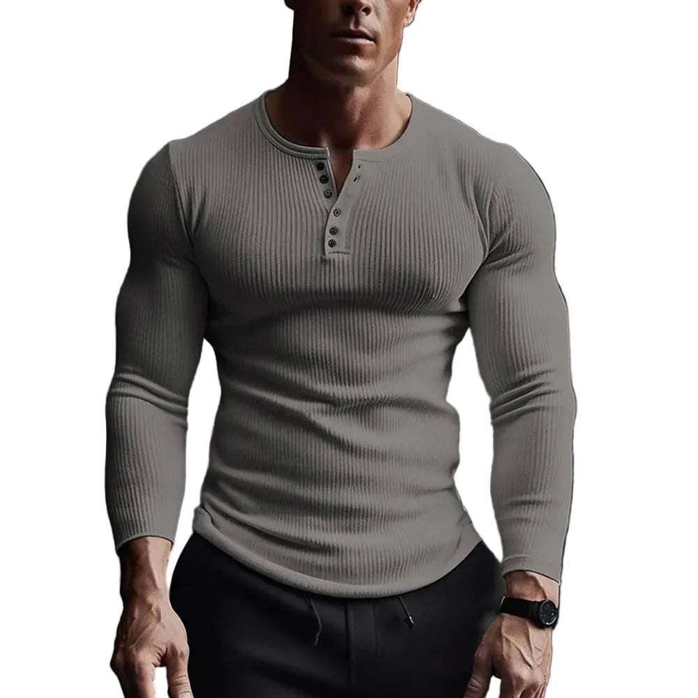 Herre Henley Skjorte Tett Passform 3