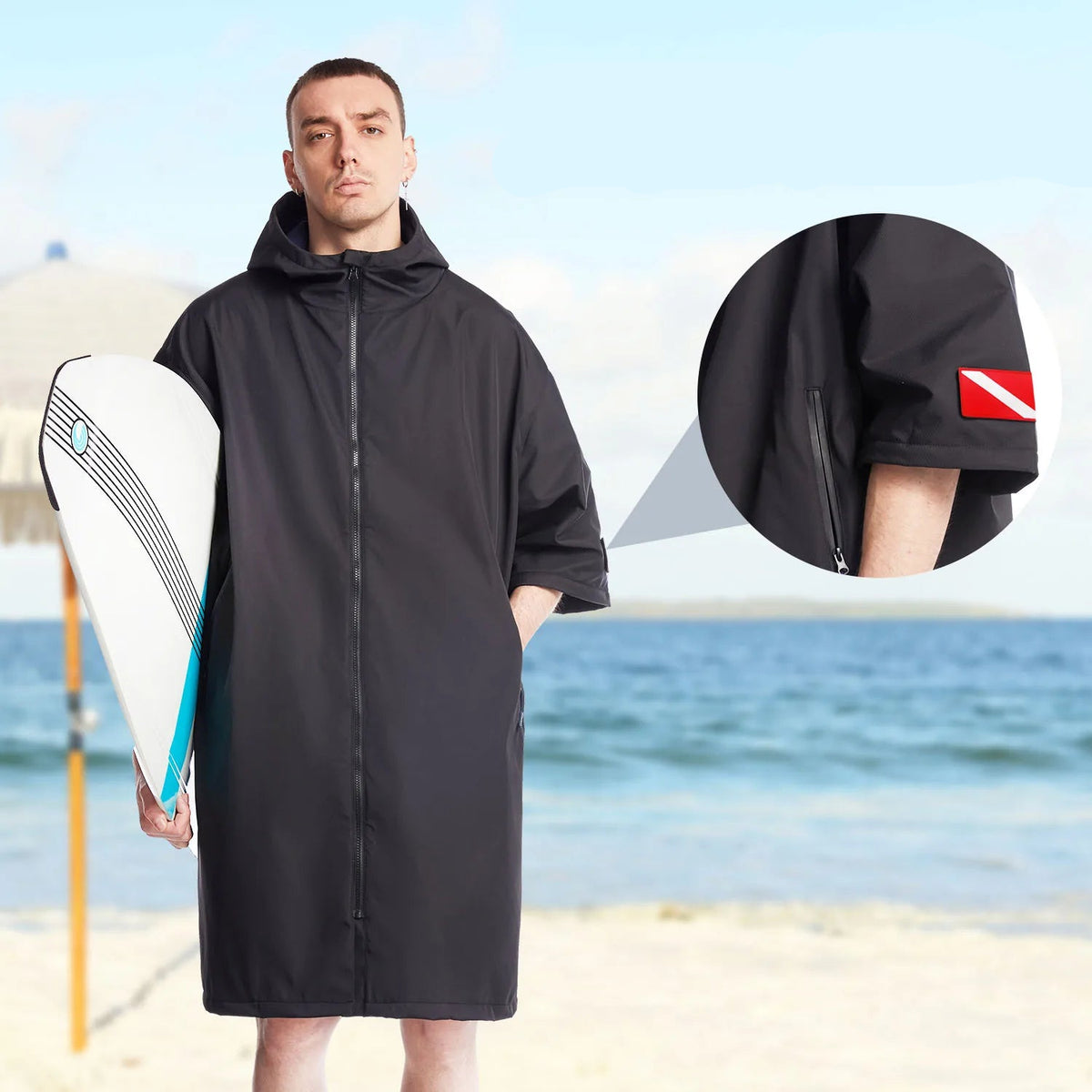 Herre Hettekappe Kortermet Vanntett Hurtigtørkende 4