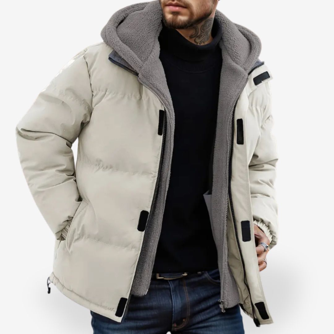 Herre Hoodie Jakke med Dobbeltlag Isolasjon 0