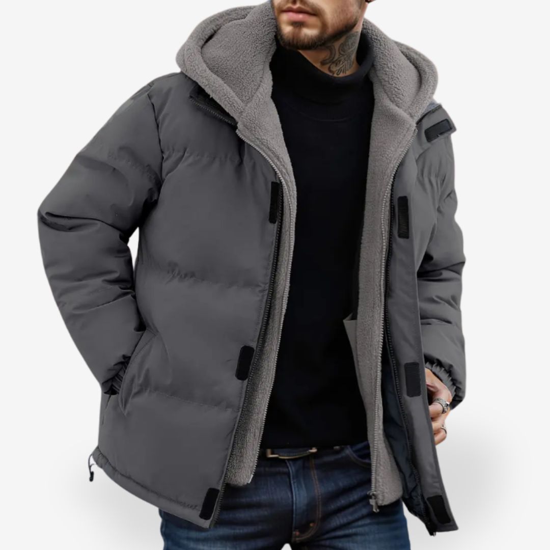 Herre Hoodie Jakke med Dobbeltlag Isolasjon 6