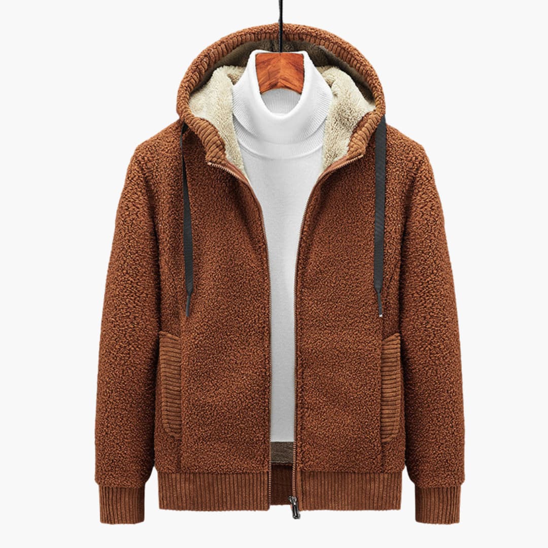 Herre Hoodie med Glidelås og Foret Hette 1
