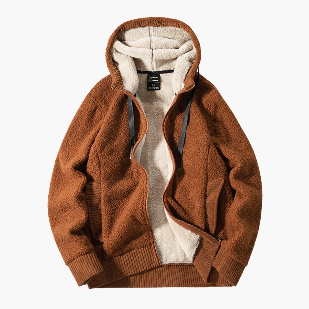Herre Hoodie med Glidelås og Foret Hette 3