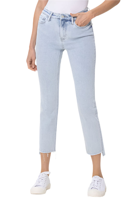 Herre Høy Midje Rett Jeans Lys Denim 0