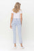 Herre Høy Midje Rett Jeans Lys Denim 4