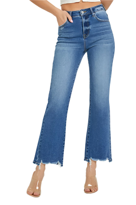 Herre Høyt Liv Ankel Jeans Avslappet Passform 0