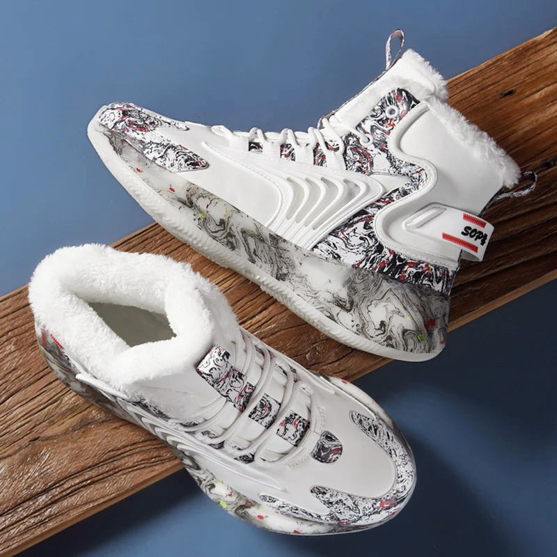 Herre Høytopp Sneakers med Trykk 7