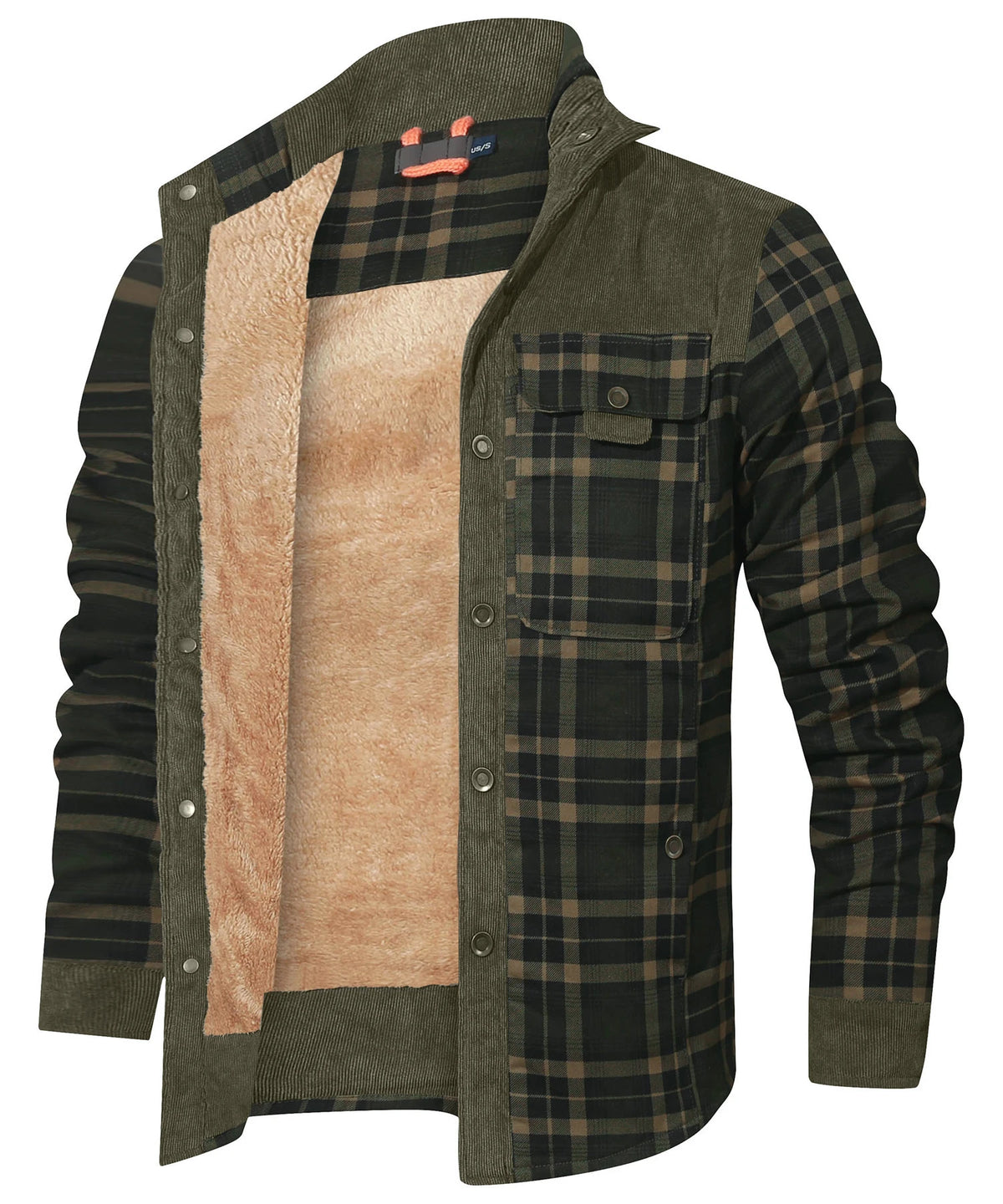 Herre Jakke Bomber Flanell Med Sherpa Fôr 10