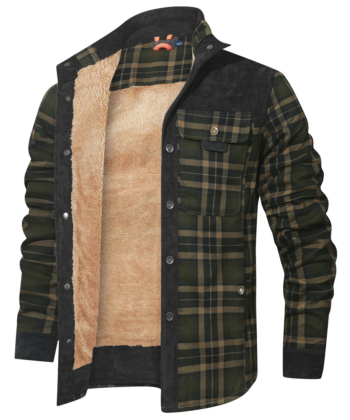 Herre Jakke Bomber Flanell Med Sherpa Fôr 6