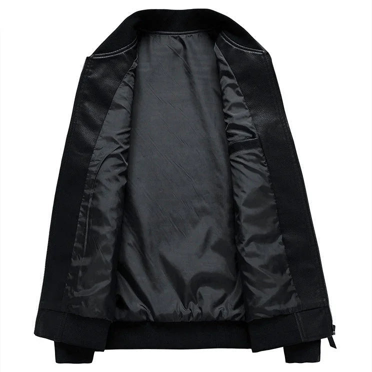 Herre Jakke Bomber Med Ribbestrikket Krage 2