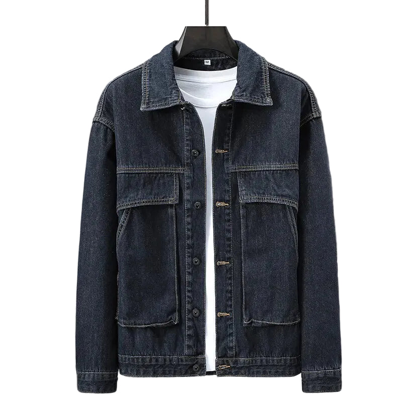 Herre Jakke Cargo Denim Urban Stil 0