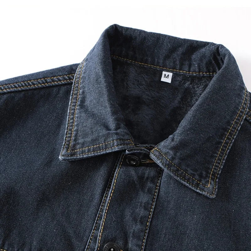 Herre Jakke Cargo Denim Urban Stil 2