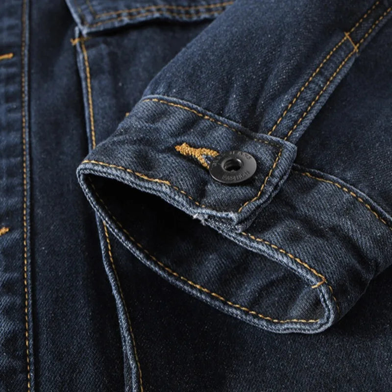 Herre Jakke Cargo Denim Urban Stil 3