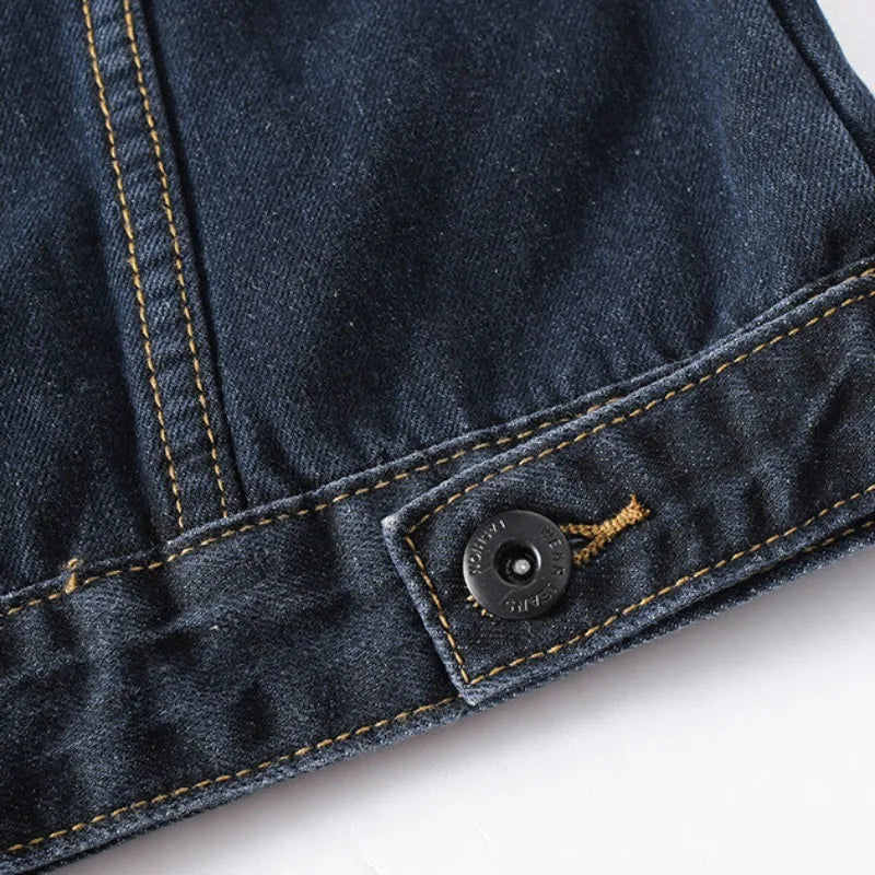 Herre Jakke Cargo Denim Urban Stil 5