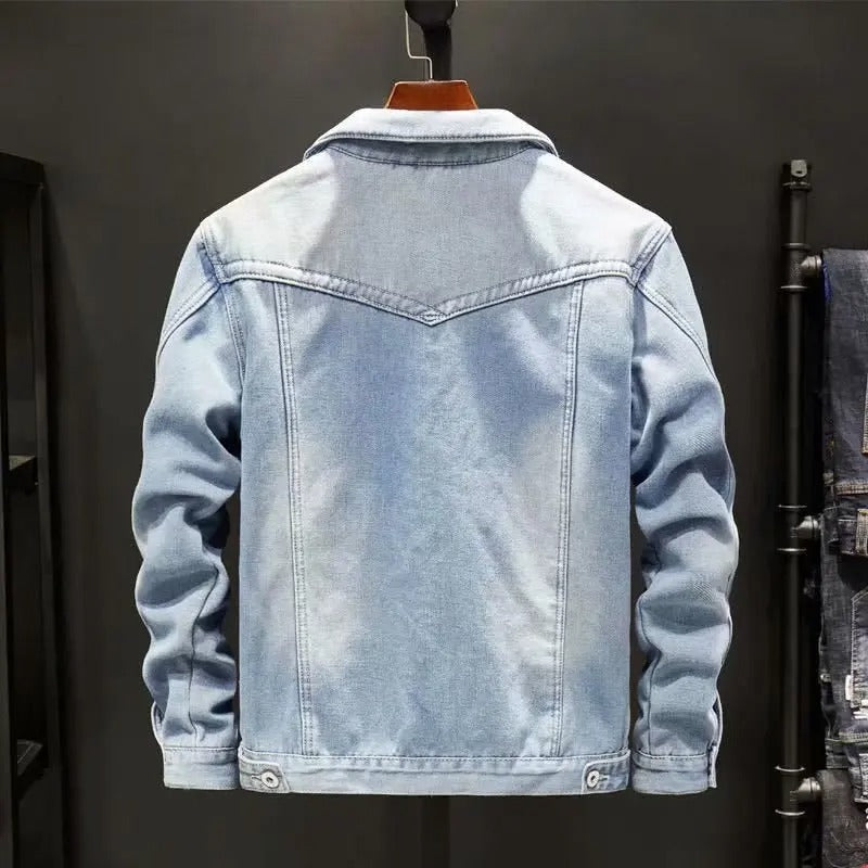 Herre Jakke Denim Fleece Fôr Klassisk Design 1