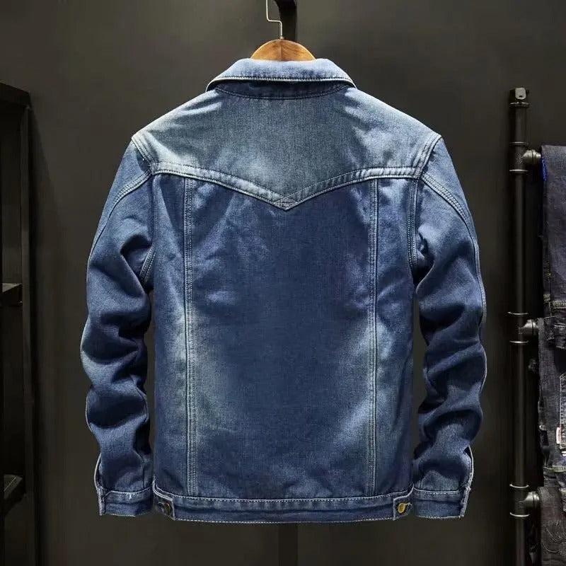 Herre Jakke Denim Fleece Fôr Klassisk Design 3
