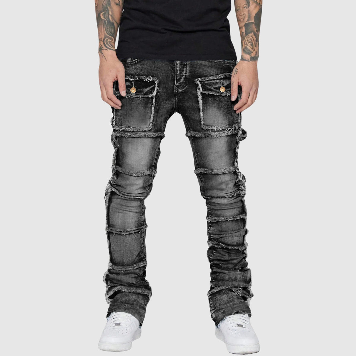 Herre Jeans Slank Passform Distressed 1
