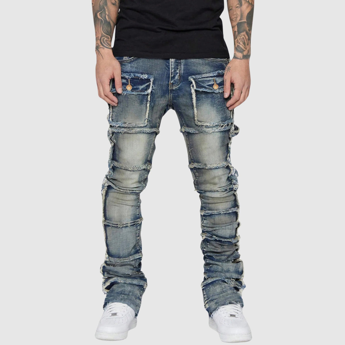 Herre Jeans Slank Passform Distressed 2