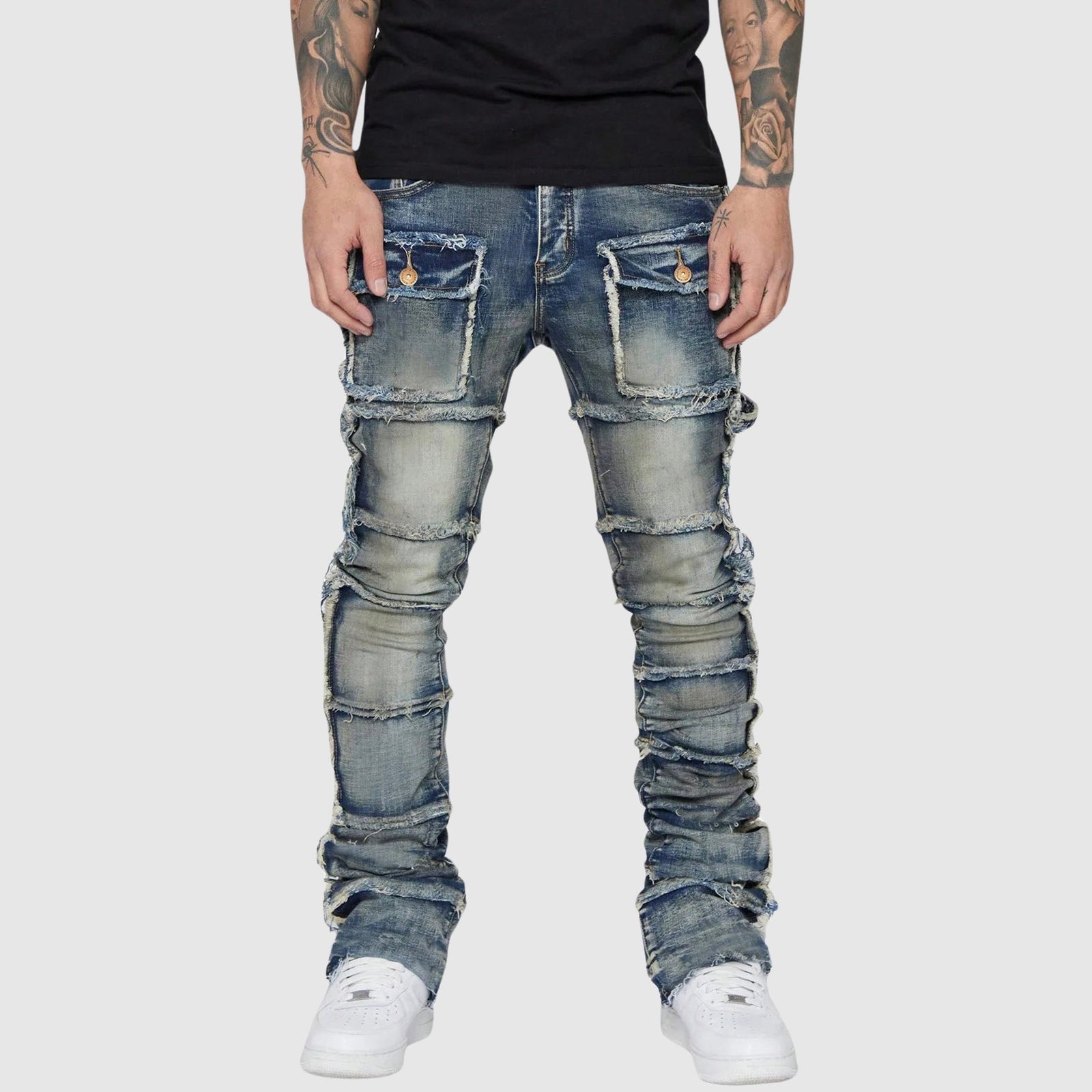 Herre Jeans Slank Passform Distressed 2