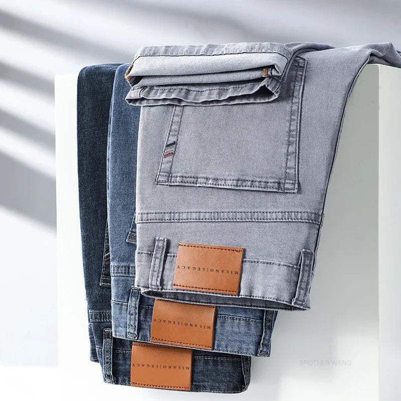 Herre Jeans med Høy Midje og Rett Ben 1