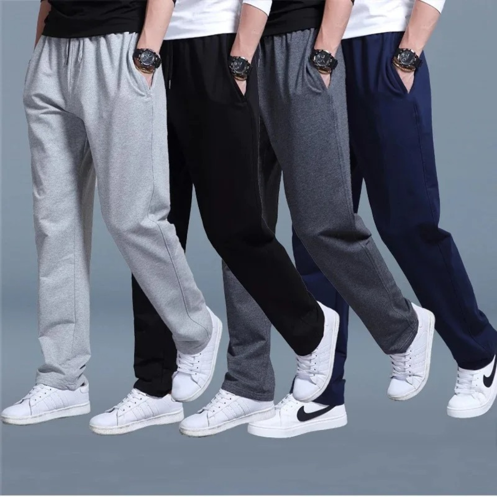 Herre Joggebukse Bred Passform Sporty Design 4