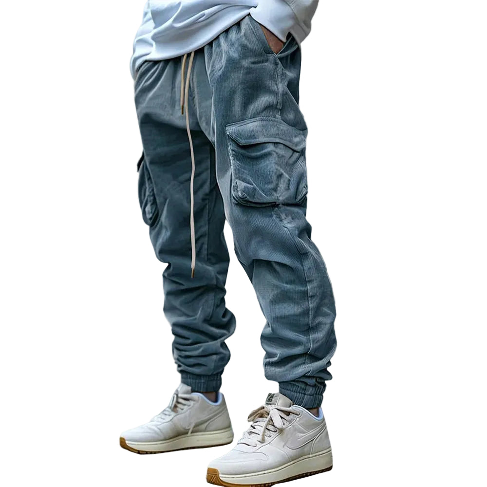 Herre Joggebukse Med Flere Lommer og Avslappet Passform 0