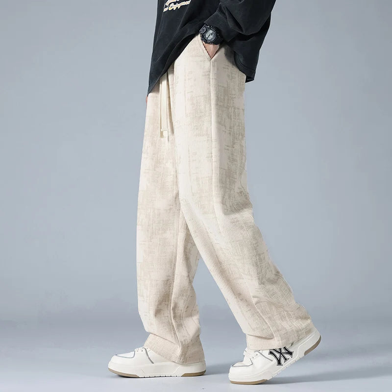 Herre Joggebukse Retro Stil med Justerbar Passform og Praktiske Lommer 1