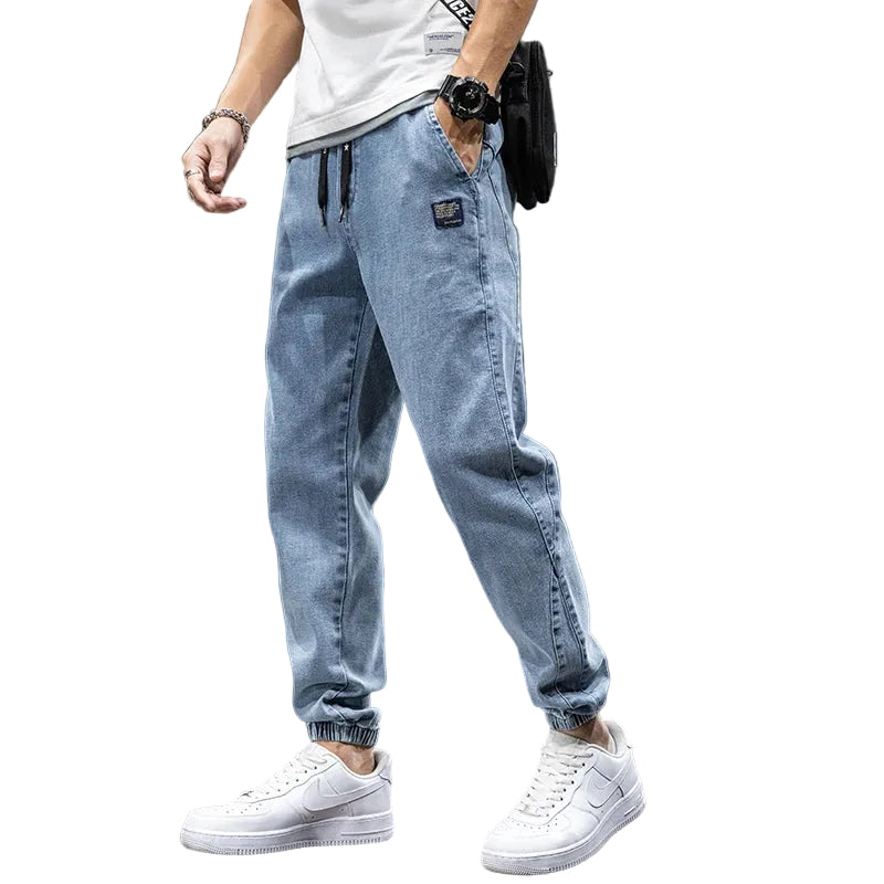 Herre Joggerbukser Denim Stil Avslappet Tapered 0
