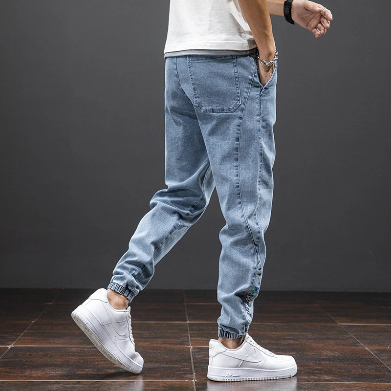 Herre Joggerbukser Denim Stil Avslappet Tapered 1