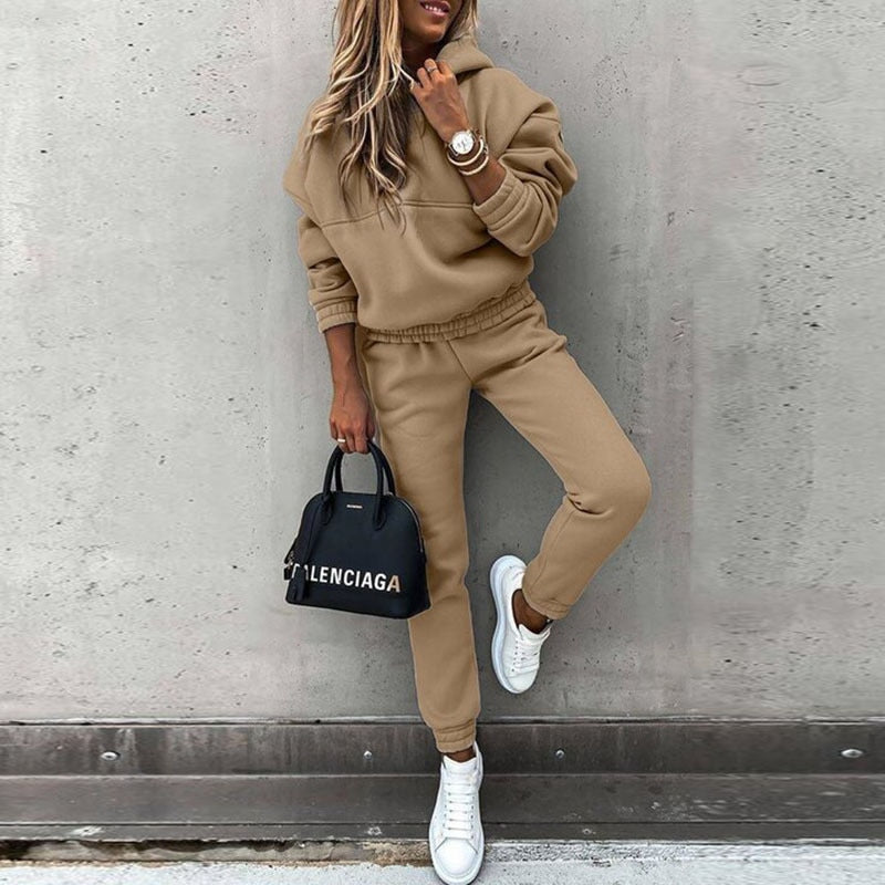 Herre Joggingpakke Oversized Hette Myk Stoffblanding Tapered Bukser 4