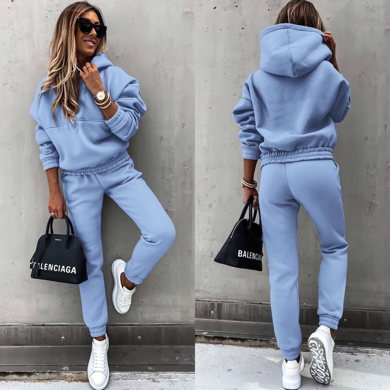 Herre Joggingpakke Oversized Hette Myk Stoffblanding Tapered Bukser 6