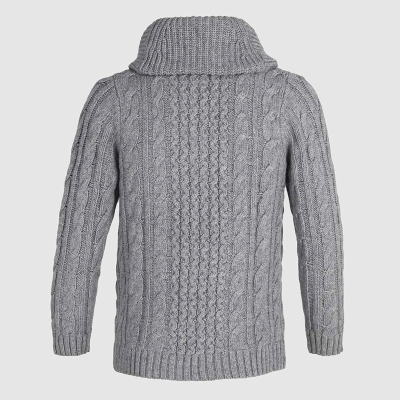 Herre Kabelstrikket Cardigan med Sjalkrage 5