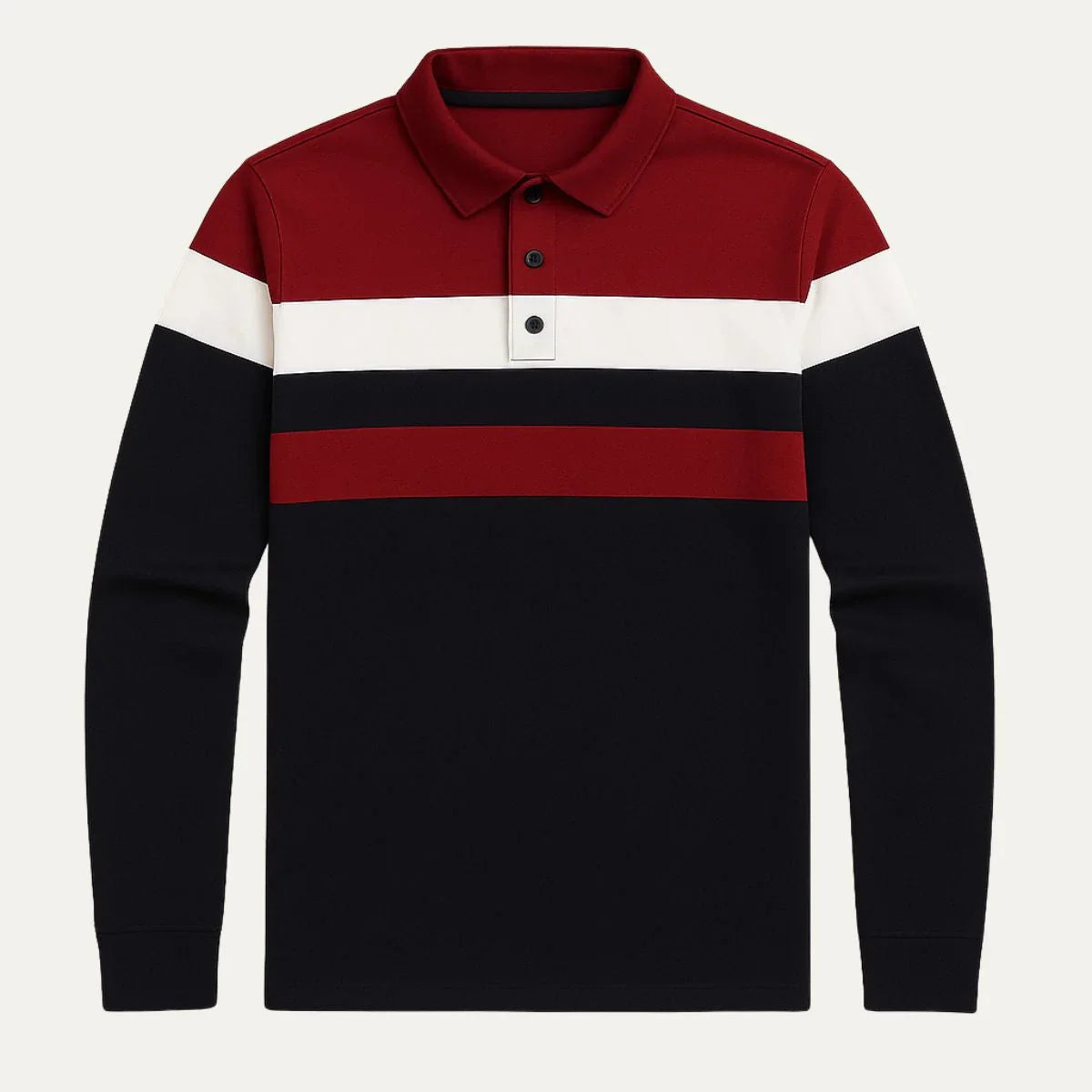 Herre Langermet Poloskjorte Stripete Design 2